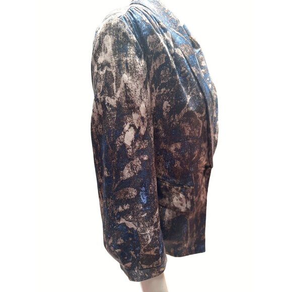 Vintage Abstract Print Womens Blazer Jacket 3/4 Sleeve size Small - Picture 4 of 12